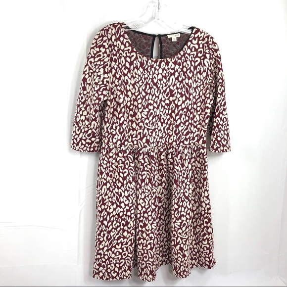 Maison Jules Dresses & Skirts - Maison Jules Wine Textured Leopard Print Dress XL